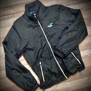 Hollister Mens Navy Nylon Fleece Lined Jacket Sz L